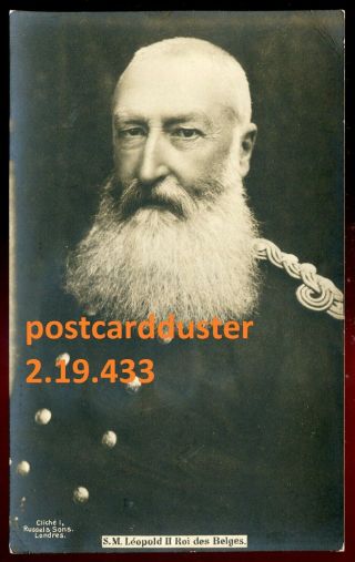 433 - Belgium Royalty 1909 King Leopold Ii Real Photo Postcard By Russel