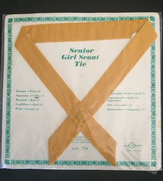 Nip Vintage 1960’s Senior Girl Scout Uniform Accessories Yellow Tie