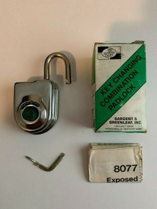 1989 Sargent & Greenleaf Model 8077 Combination Padlock
