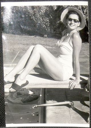Bikini Swimsuit Vintage 1950 Snapshot Pool - Palm Springs Poolside