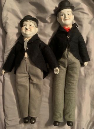 Vintage Price Laurel And Hardy Porcelain Dolls Very Good,  1983