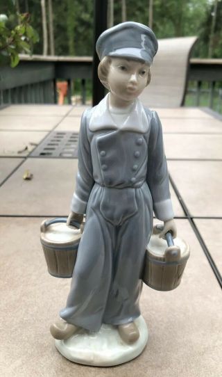 Lladro Figurine Dutch Boy With Buckets Pails Of Milk 4811