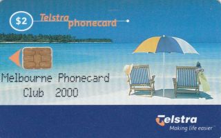 Telstra Beachscene Overprint Melbourne Phonecard Club 2000 G75