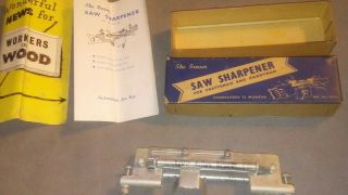 Vintage The Fraser Hand Saw Sharpener Jig W/ Instructions