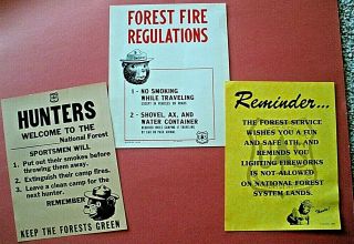 3 Smokey Bear Posters 1965 - - 1988