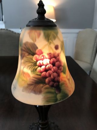 Glynda Turley Lamp Reverse Painted Glass Shade,  Signed and Dated. 3