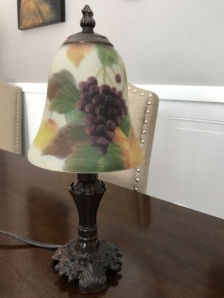 Glynda Turley Lamp Reverse Painted Glass Shade,  Signed and Dated. 7