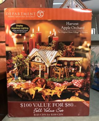 Department Dept 56 Fall Value Set Harvest Apple Orchard,  Accessory Mib