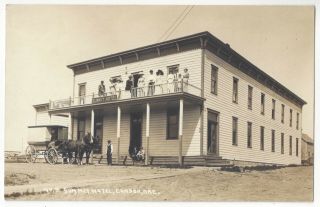 1910 Condon,  Oregon - Real Photo Summit Hotel & Stagecoach - Vintage Postcard