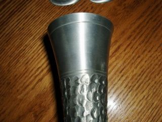 Collectible Perletinn Pewter Candle Holders,  Tray & Vase Norway 5