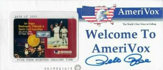 1995 Pete Rose Autograph Prepaid Phone Card With