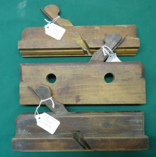 3 Antique Wooden Planes From The Middle 1800s Bewley,  I.  W.  ???,  & David Bensen