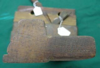 3 ANTIQUE WOODEN PLANES FROM THE MIDDLE 1800s BEWLEY,  I.  W.  ???,  & DAVID BENSEN 3