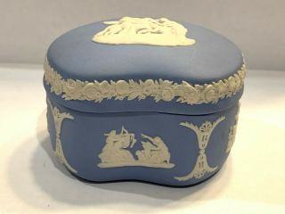 Vintage Wedgewood Jasperware Light Blue Trinket Box