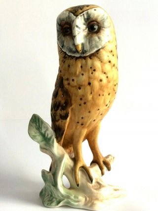 1975 Vintage Goebel West Germany Collectible Porcelain Barn Owl Figurine 38137