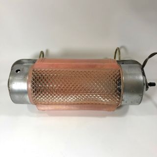Vintage Art Deco Pink Glass Over The Bed Headboard Reading Light Lamp