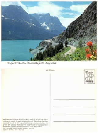 Us Postcard Going To The Sun Road St.  Mary Lake,  Glacier National Park (pc02)