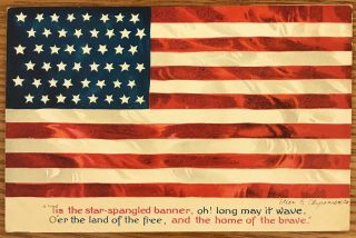 Star Spangled Banner American Flag,  Clapsaddle Artist Signed Postcard 5