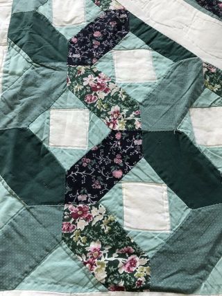 Greens VINTAGE HAND CRAFTED HAND QUILTED MARINERS COMPASS QUILT 82” Square 5