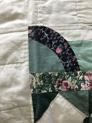Greens VINTAGE HAND CRAFTED HAND QUILTED MARINERS COMPASS QUILT 82” Square 6