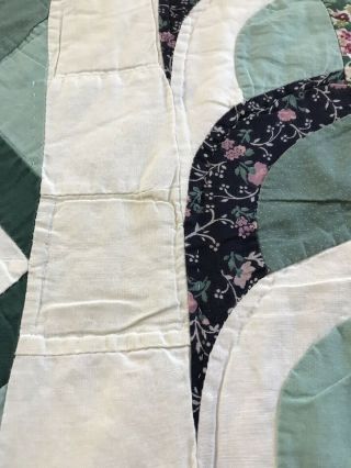 Greens VINTAGE HAND CRAFTED HAND QUILTED MARINERS COMPASS QUILT 82” Square 7