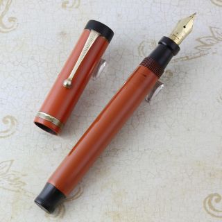 Parker Duofold Senior Red Fountain Pen Parts Cracked Nib
