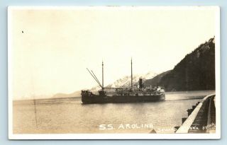 Seward,  Ak - Pre 1920 View Of Ss Aroline Steamship Later Admiral Goodrich - Rppc