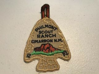 Bsa Vintage Boy Scout Philmont Scout Ranch Arrowhead Patch Cloth Back P
