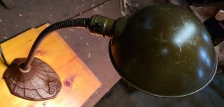 Antique Faries Mfg Co.  Decatur IL Gooseneck Desk Lamp Art Deco Light - (HISTORY) 3