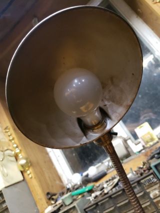 Antique Faries Mfg Co.  Decatur IL Gooseneck Desk Lamp Art Deco Light - (HISTORY) 5