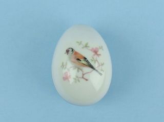 Vintage Limoges France Porcelain Egg Trinket Box Bird