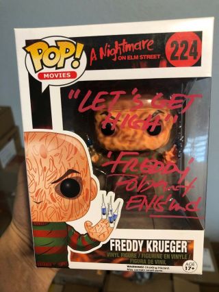 Funko Pop Freddy Krueger 224 A Nightmare On Elm Street Signed By Robert Englund