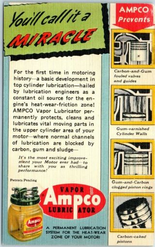 1940s Auburn,  Me Linen Advertising Postcard " Littlefields Jenney Station " Ampco