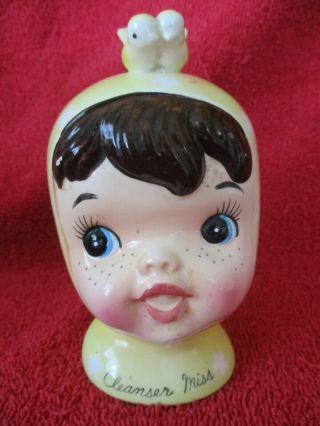 Htf Yellow Napco Miss Cutie Pie Cleanser Miss With Stopper And Foil Label