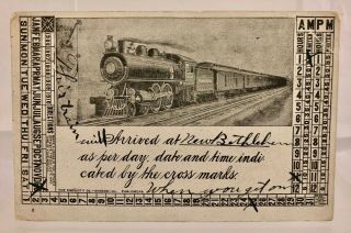 Antique 1907 Train Locomotive Arrival Schedule Bethlehem Pa