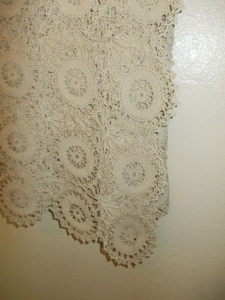 Vintage Hand Crocheted Ivory/Ecru Tablecloth 70 x 130 Rectangle ECU 5
