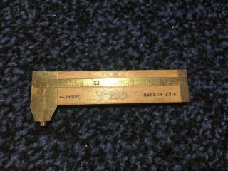 Vintage Stanley No 136 Boxwood Brass Caliper Rule