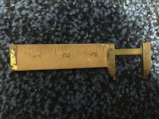 Vintage STANLEY No 136 Boxwood Brass Caliper Rule 3