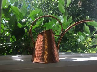 Vintage Hand Hammered Gregorian Copper Watering Can Solid Copper.  Made In Usa.