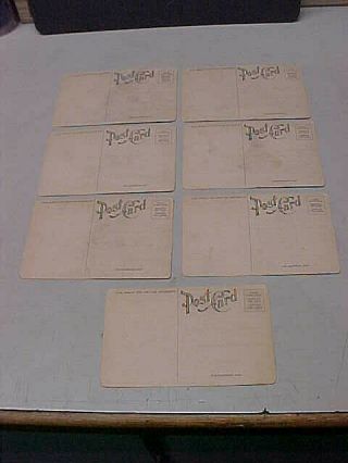 7 OLD POSTCARDS - SHERIDAN ' S RIDE 1,  2,  3,  4,  6,  7,  8 2