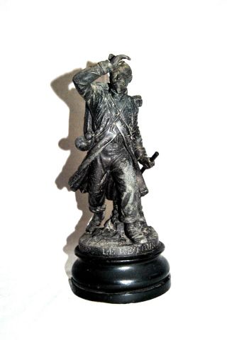 Antique Metal Spelter French " Le Retour " Soldier Figurine 13 " T C1880s