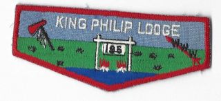 Oa Lodge 195 King Philip - - - Merged 1993 F - 2 Red Bdr; C/e 7mm Gate Sign