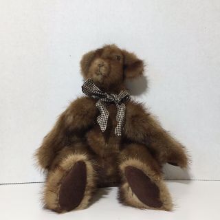Boyds Bear 16 " Jointed Real Brown Fur Dark Brown Paws Collectible Bear