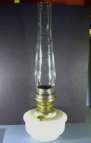 Vintage Aladdin Bracket Lamp,  Kerosene,  Alacite Glass Base,  With Chimney,  1930s