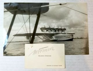 1940s Photo Dornier Do X Flying Boat,  Signed Business Card Maurice Dornier