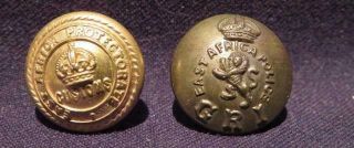 East Africa Protectorate & East Africa Police Wwii/pre - Wwii Pair Brass Buttons