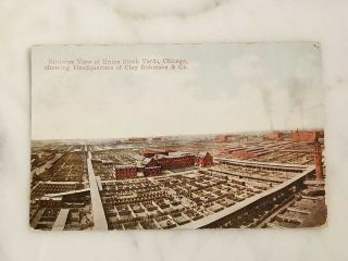Vintage Postcard Birdseye View Of Union Stock Yards,  Chicago