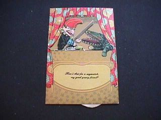 Punch & Judy Show Vintage Mechanical Postcard With Alligator