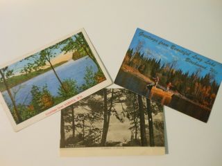 3 Long Lake Wi Postcard Sarona Birchwood Washburn Co.  Wisconsin 1 - 1938 Posted