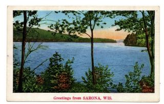 3 Long Lake WI Postcard Sarona Birchwood Washburn Co.  Wisconsin 1 - 1938 Posted 2
